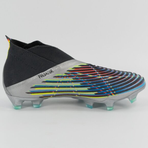 Adidas Predator Edge+ FG \'Silver Metallic Black\' HR1560 Soccer Cleats size 10.5 main image 4